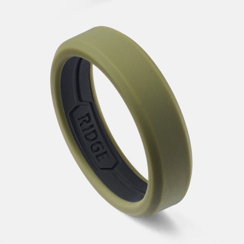 6mm Siliconen Ring Set - Matte Olive