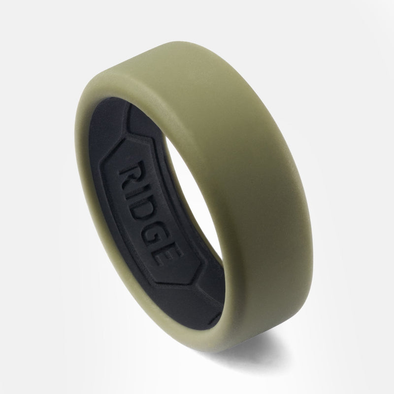 8mm Siliconen Ring Set - Matte Olive
