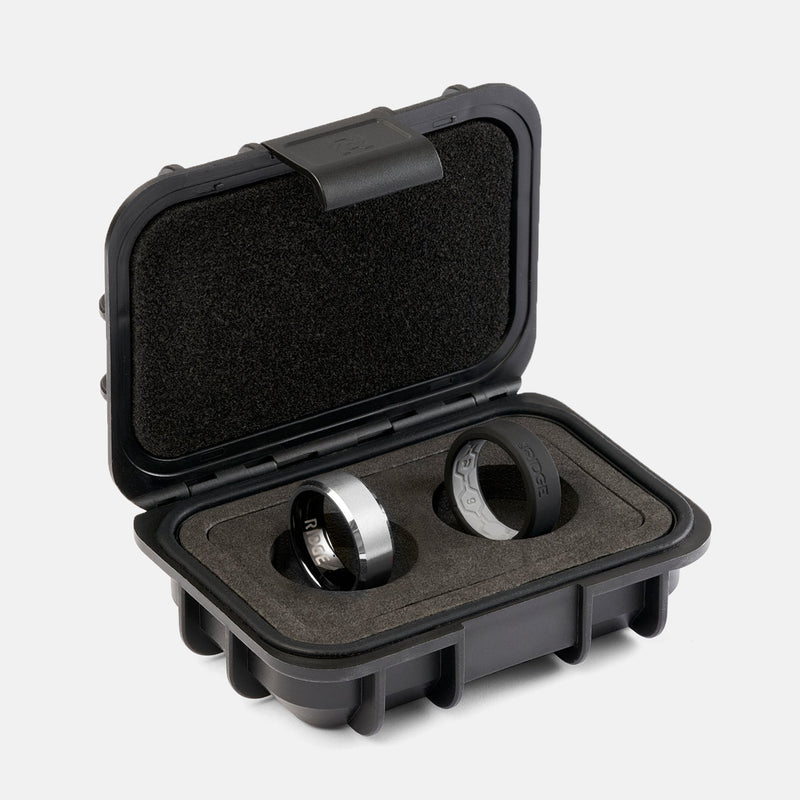 8mm Afgeschuinde Ring Set - Platina