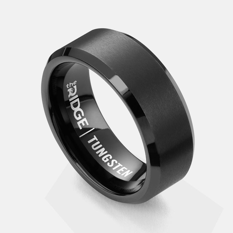 8mm Geslepen Ring Set - Gunmetal