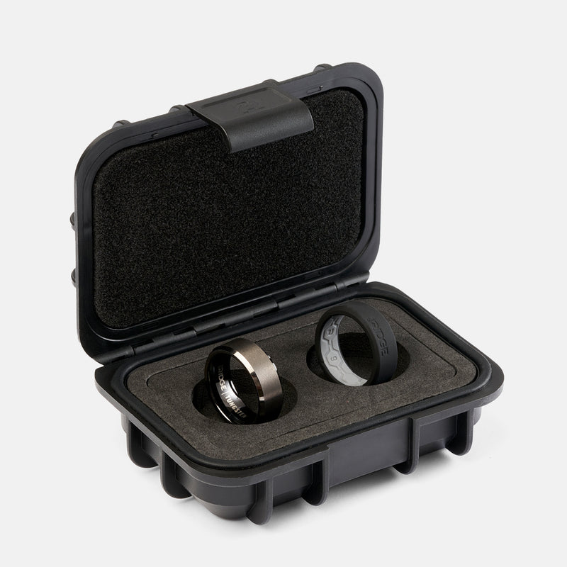 8mm Geslepen Ring Set - Gunmetal