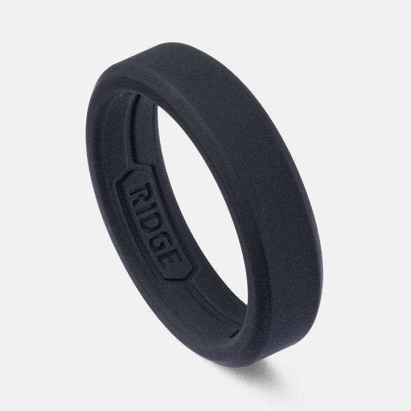 6mm Siliconen Ring Set - Royal Black