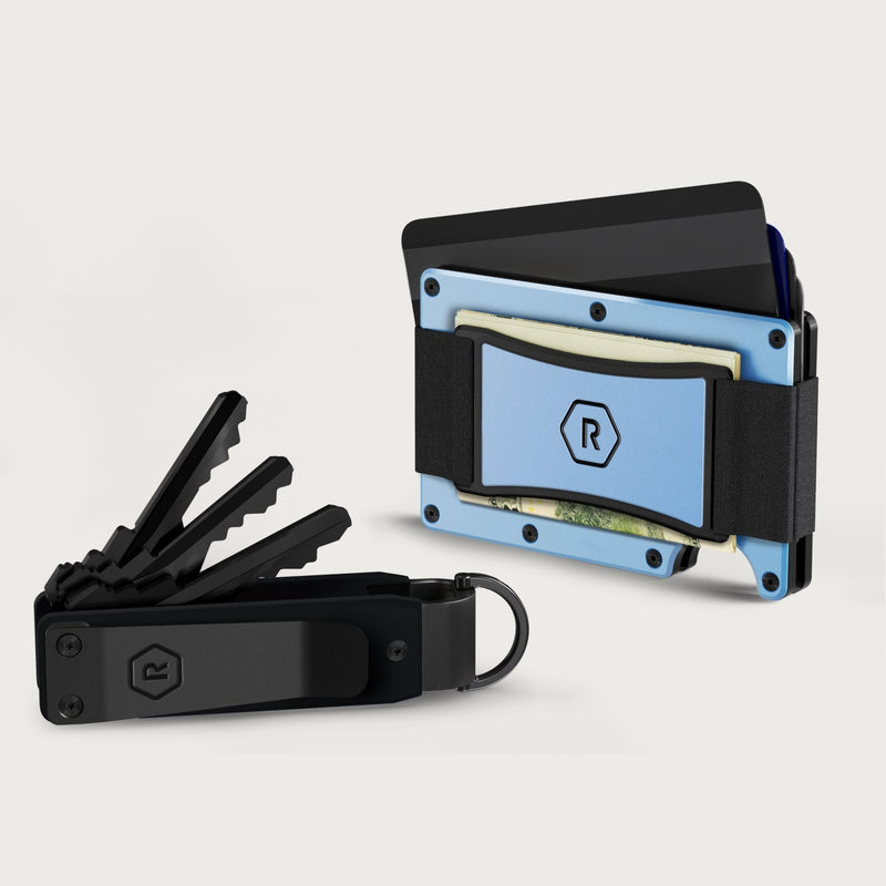 Ridge Wallet for MagSafe + KeyCase - Glacier + Royal Black