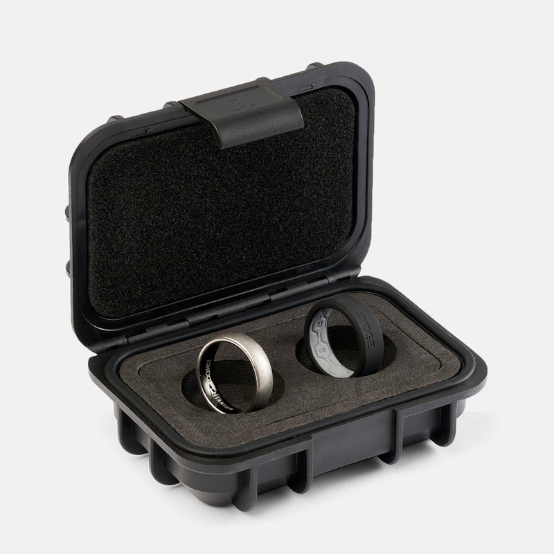 6mm Afgeronde Ring Set - Stonewashed Titanium