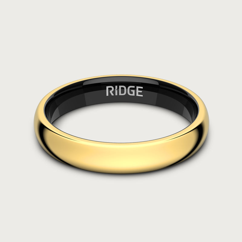 4mm Rounded Ring Set - 24K Gold