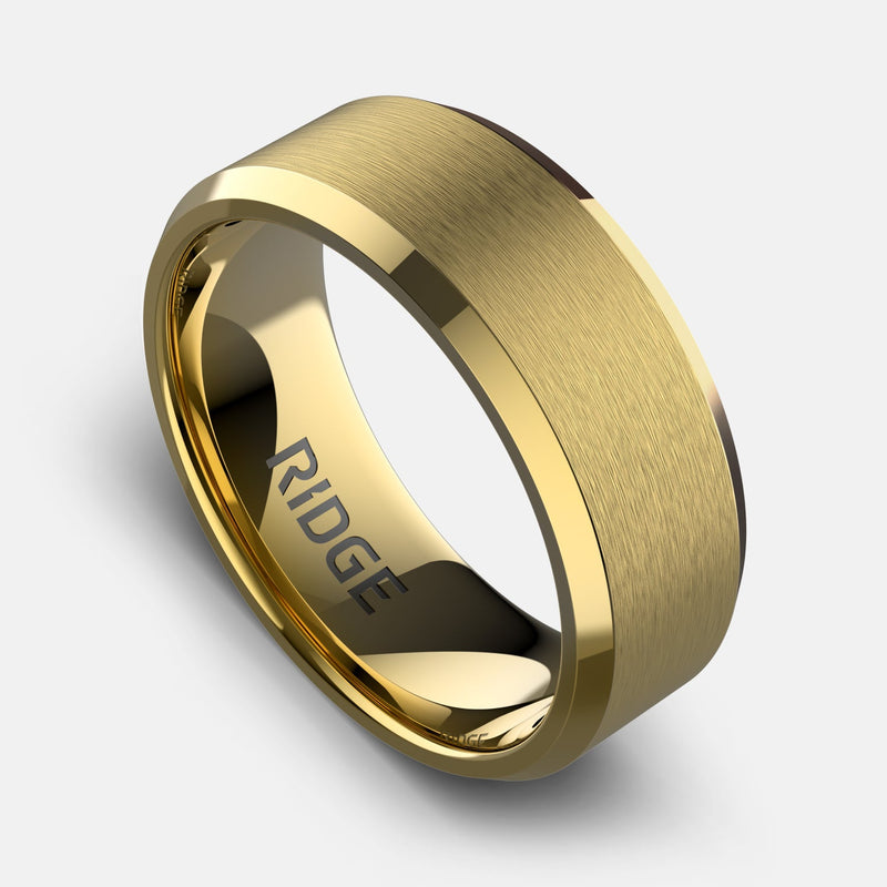 8mm Geslepen Ring Set - 24K Goud - Tantaal