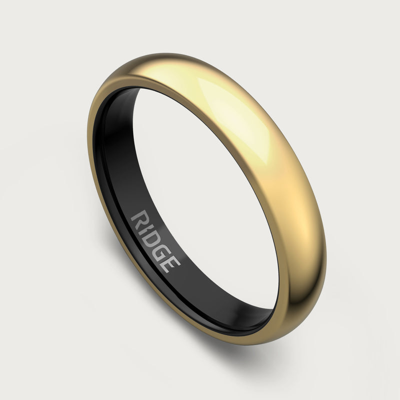 4mm Rounded Ring Set - 24K Gold