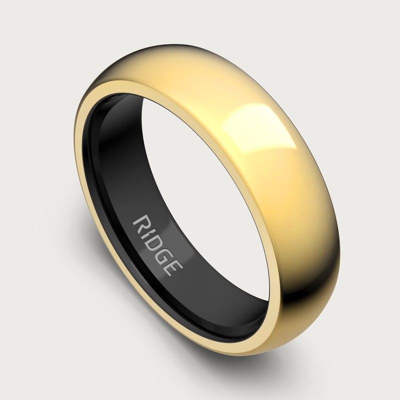 6mm Rounded Ring Set - 24K Gold