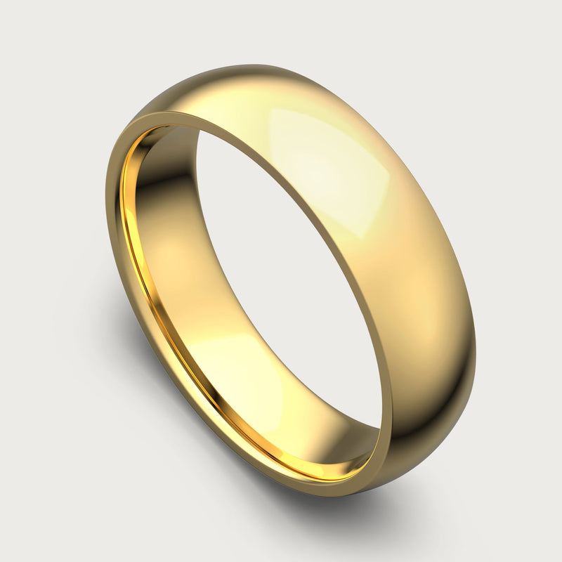 6 mm abgerundetes Ring-Set - 24K Gold - Tantalum