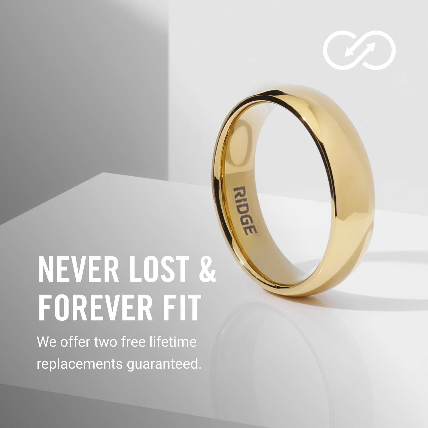 Ridge 6mm Rounded Ring Set - 24K Gold | Tantalum