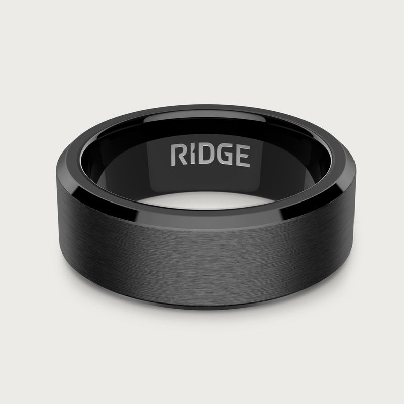 8mm Beveled Ring Set - Gunmetal