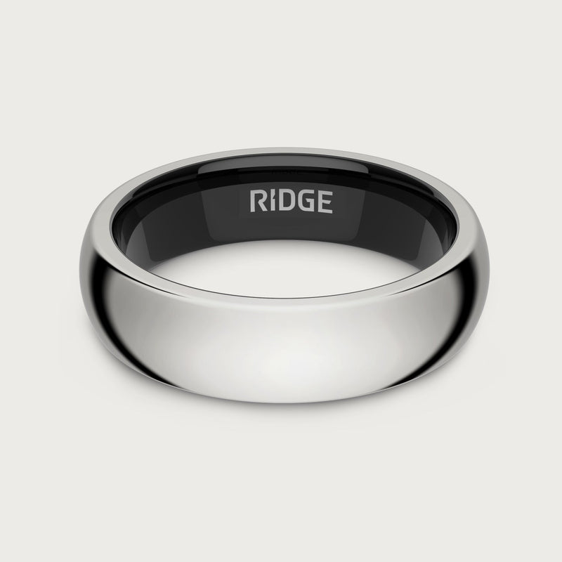 6mm Rounded Ring Set - Platinum