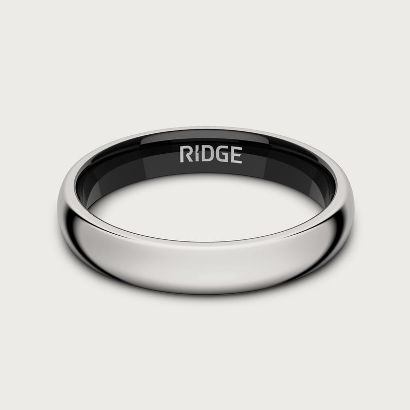 4mm Rounded Ring Set - Platinum