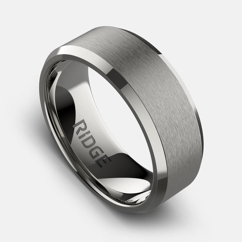 8mm Geslepen Ring Set - Platinum - Tantaal