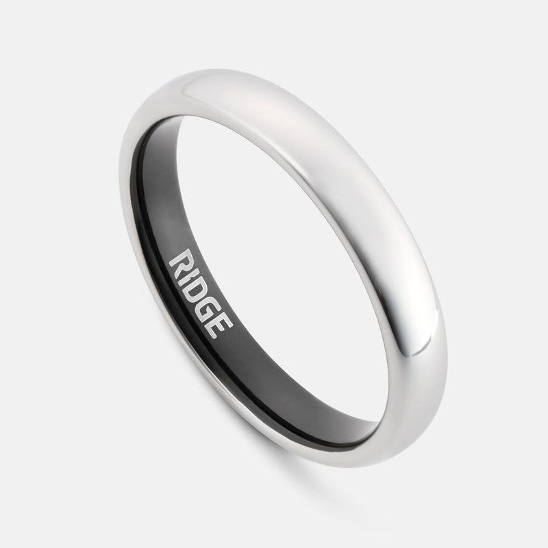 4mm Afgeronde Ring Set - Platinum