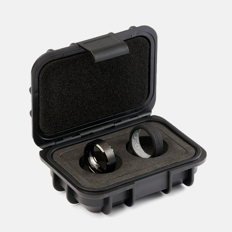 8mm Geslepen Ringset - Royal Black
