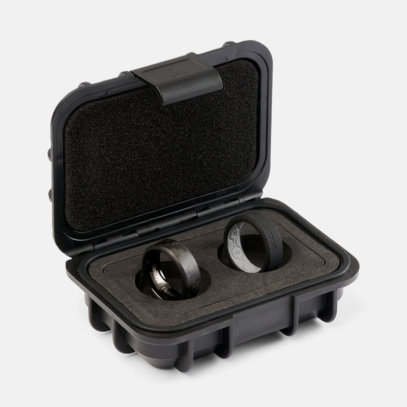 8mm Afgeschuinde Ring Set - Carbon Fiber 3K
