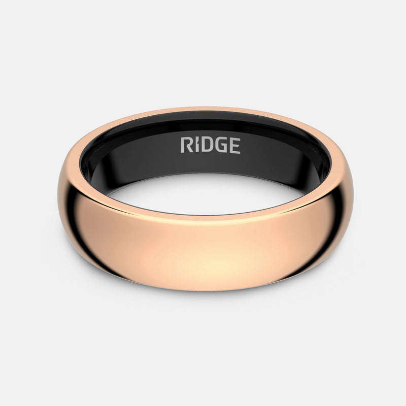 6mm Afgeronde Ring Set - 18K Roségoud