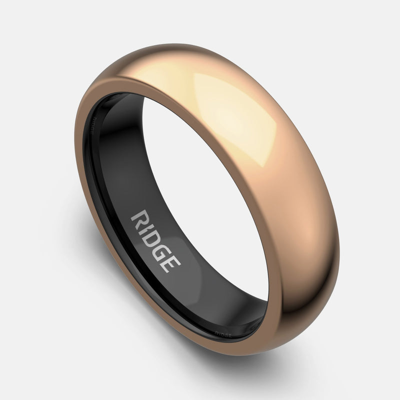 6mm Afgeronde Ring Set - 18K Roségoud