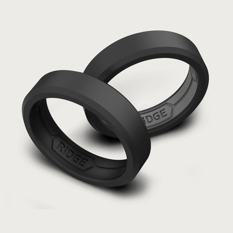 Ensemble d'anneaux en silicone 6 mm - Noir Royal