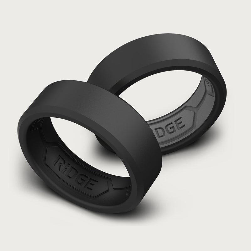 Ensemble d'anneaux en silicone 8 mm - Noir Royal