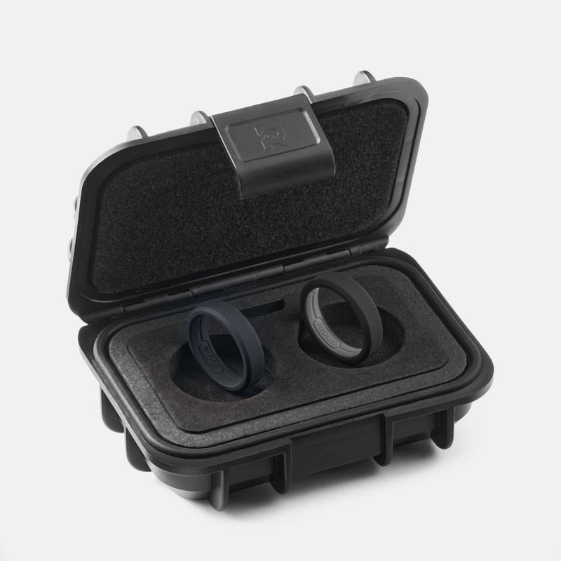 6mm Siliconen Ring Set - Royal Black