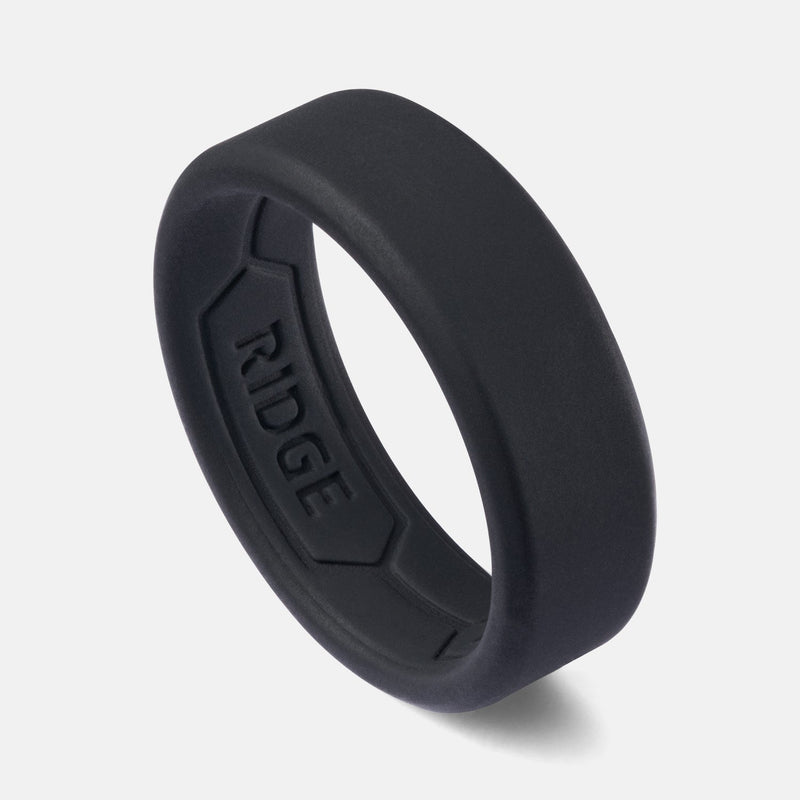8mm Siliconen Ring Set - Royal Black