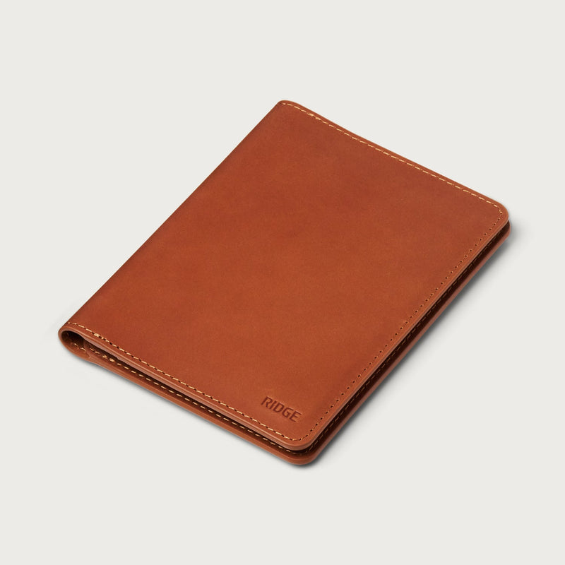 Paspoort Portemonnee - Tobacco Brown Leer