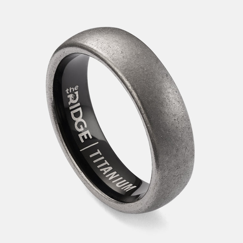 6mm Afgeronde Ring Set - Stonewashed Titanium