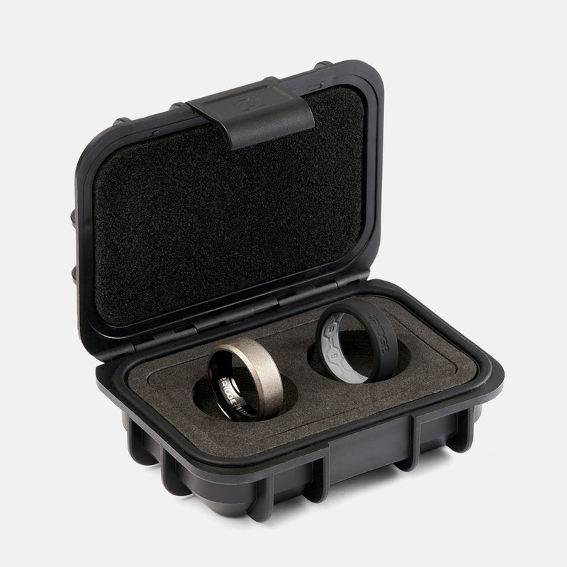 8mm Afgeschuinde Ringset - Stonewashed Titanium